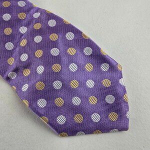 Robert Talbott Mens Purple Silk Polka Dot Tie Made in USA Modern Classic Fords